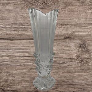 Studio, nova “Belmont”  vintage Art Deco fluted and footed clear glass bud vase